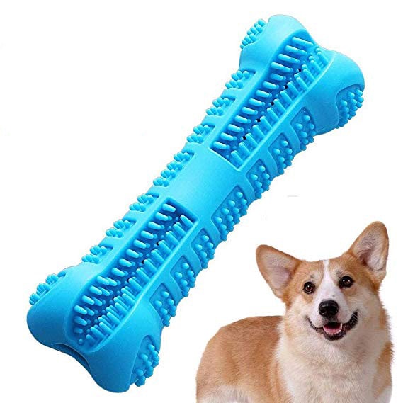 Dog Puppy Toothbrush Rubber Dog Toy Molar Tooth Stick Chew Pet Toys Teeth Cleaning Nontoxic Natural Dental Care for S/M Size Dog
